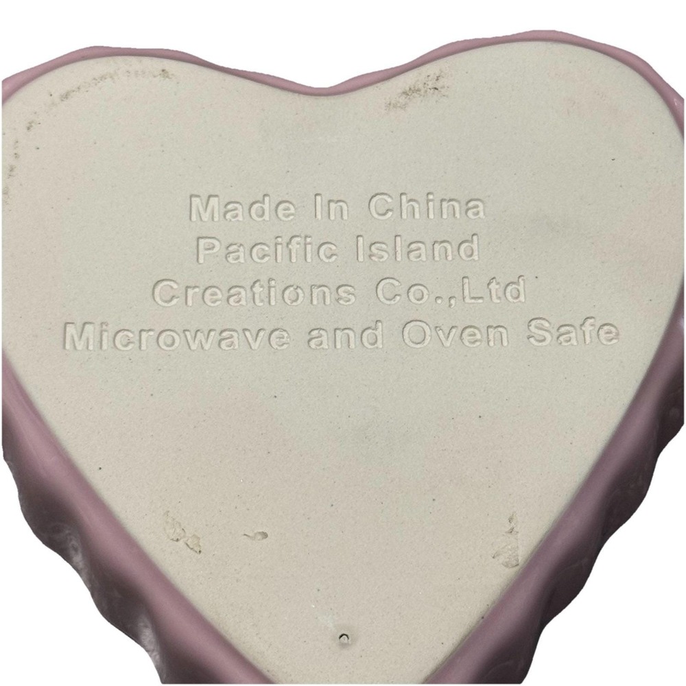 Pacific Island Creation Pink Heart Shaped Ramekin Ceramic Oven Safe Set Of 5 - Picture 7 of 10